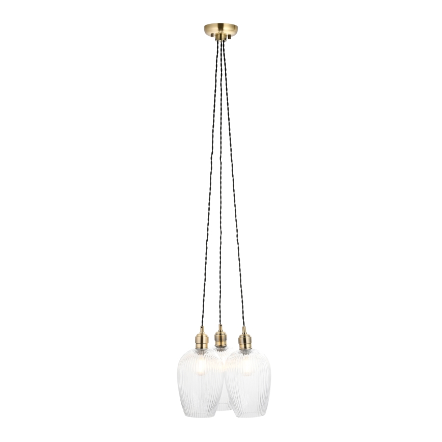 Endon 120656 - Suspension sur câble 3xE27/10W/230V laiton