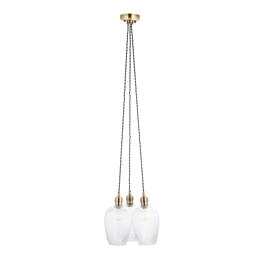 Endon 120656 - Suspension sur câble 3xE27/10W/230V laiton