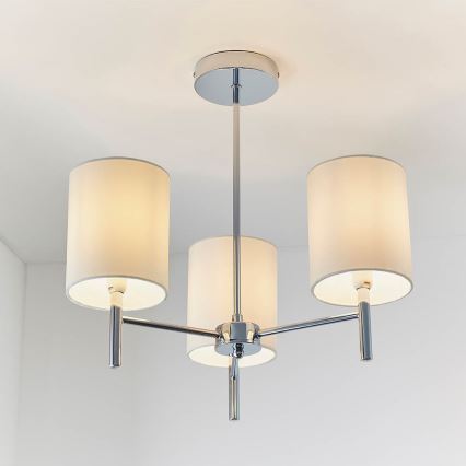 Endon 56642 - Suspension-barre BRIO 3xE14/40W/230V chrome brillant/blanc