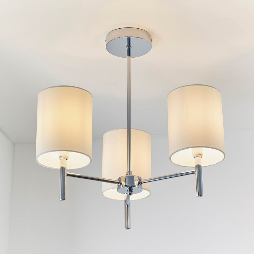 Endon 56642 - Suspension-barre BRIO 3xE14/40W/230V chrome brillant/blanc