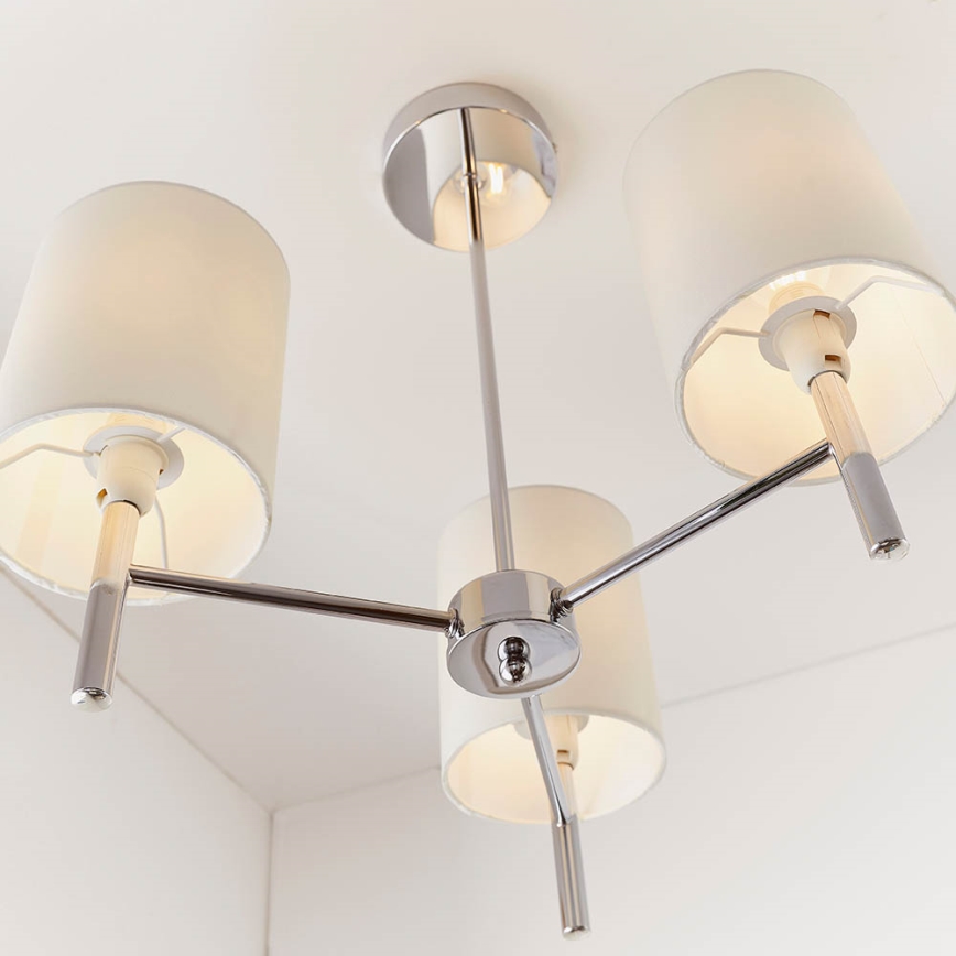 Endon 56642 - Suspension-barre BRIO 3xE14/40W/230V chrome brillant/blanc