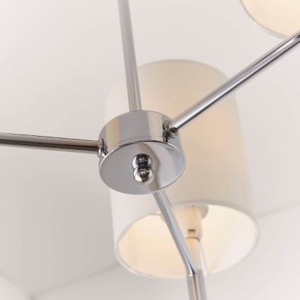 Endon 56642 - Suspension-barre BRIO 3xE14/40W/230V chrome brillant/blanc