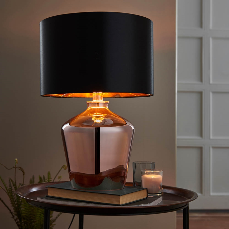 Endon 61149 - Lampe de table WALDORF 1xE27/10W/230V cuivre/noir