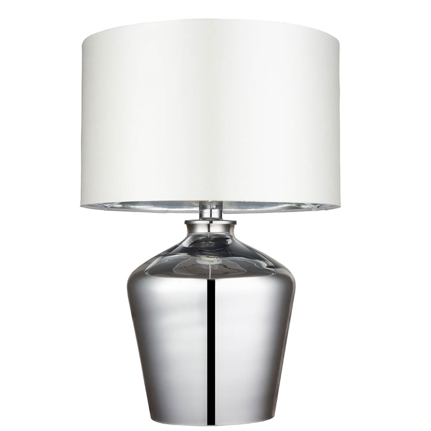 Endon 61198 - Lampe de table WALDORF 1xE27/10W/230V chrome brillant/blanc