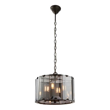 Endon 61281 - Lustre sur chaîne CLOONEY 4xE14/40W/230V noir/fumé