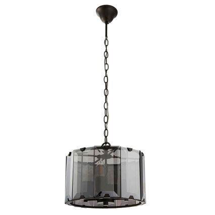 Endon 61281 - Lustre sur chaîne CLOONEY 4xE14/40W/230V noir/fumé
