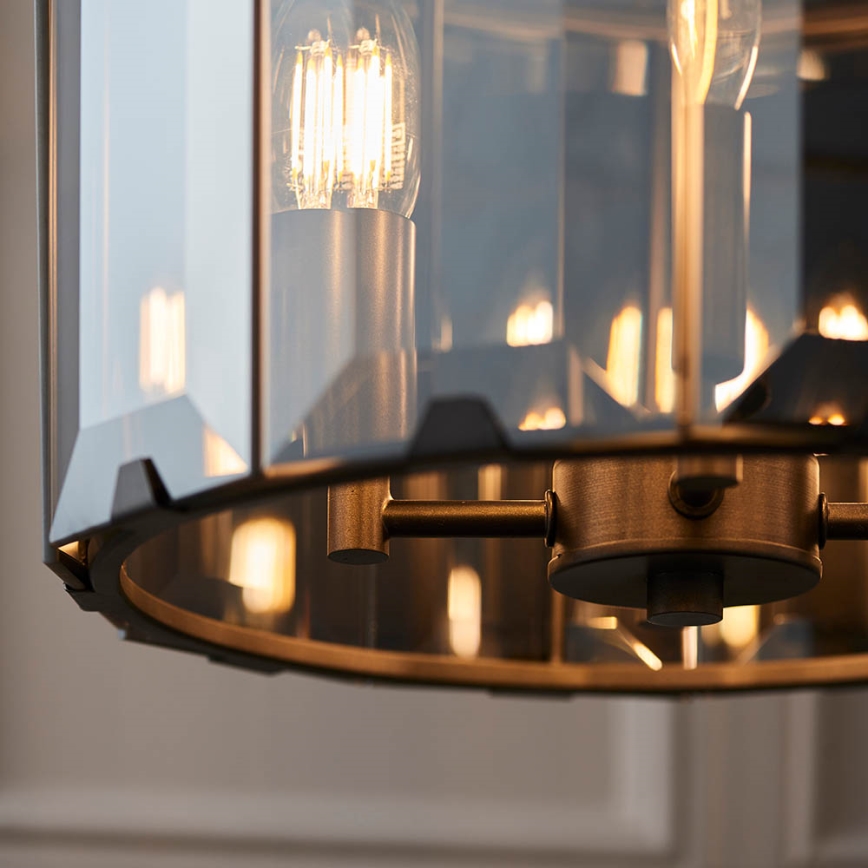 Endon 61281 - Lustre sur chaîne CLOONEY 4xE14/40W/230V noir/fumé