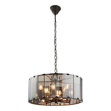 Endon 61294 - Suspension chaîne CLOONEY 8xE14/40W/230V noir/fumé