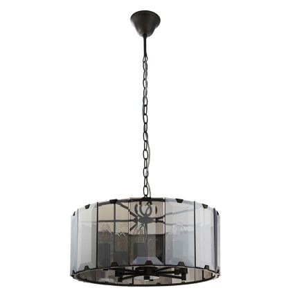 Endon 61294 - Suspension chaîne CLOONEY 8xE14/40W/230V noir/fumé