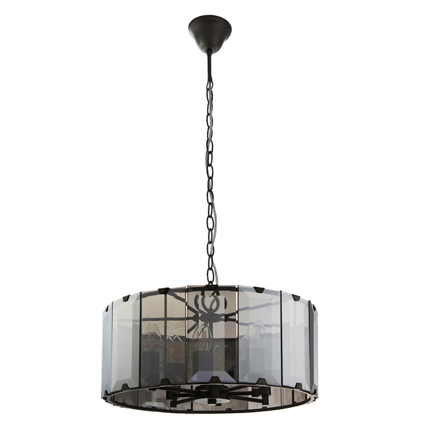 Endon 61294 - Suspension chaîne CLOONEY 8xE14/40W/230V noir/fumé