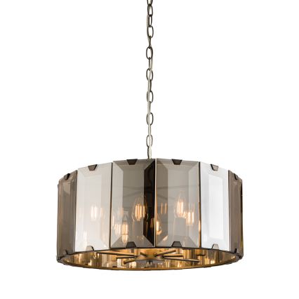 Endon 61294 - Suspension chaîne CLOONEY 8xE14/40W/230V noir/fumé