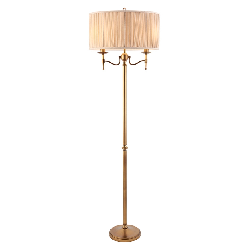 Endon 63620 - Lampadaire STANFORD 2xE14/40W/230V laiton/beige