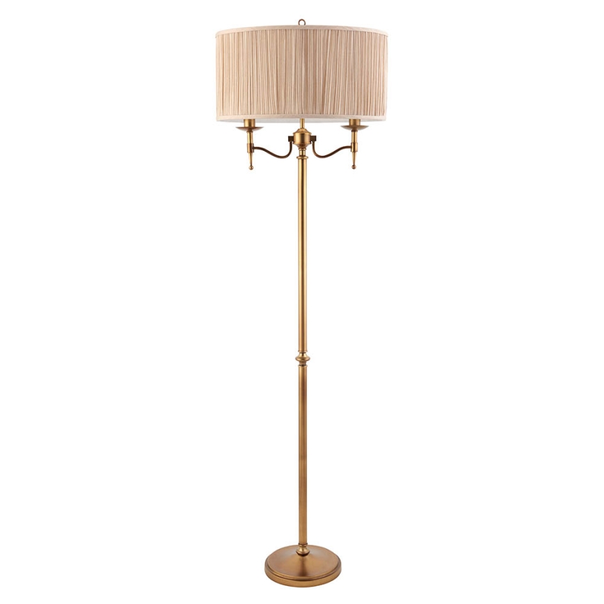 Endon 63620 - Lampadaire STANFORD 2xE14/40W/230V laiton/beige