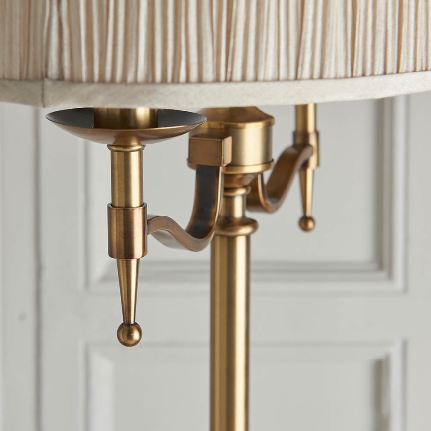 Endon 63620 - Lampadaire STANFORD 2xE14/40W/230V laiton/beige