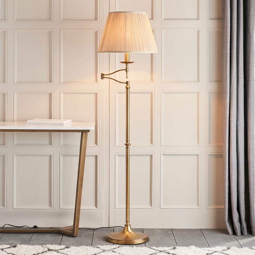 Endon 63621 - Lampadaire STANFORD 1xE27/60W/230V laiton/beige