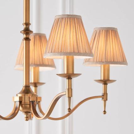 Endon 63627 - Lustre sur chaîne STANFORD 5xE14/40W/230V laiton/beige