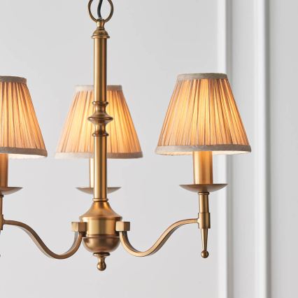 Endon 63628 - Lustre à chaîne STANFORD 3xE14/40W/230V laiton/beige