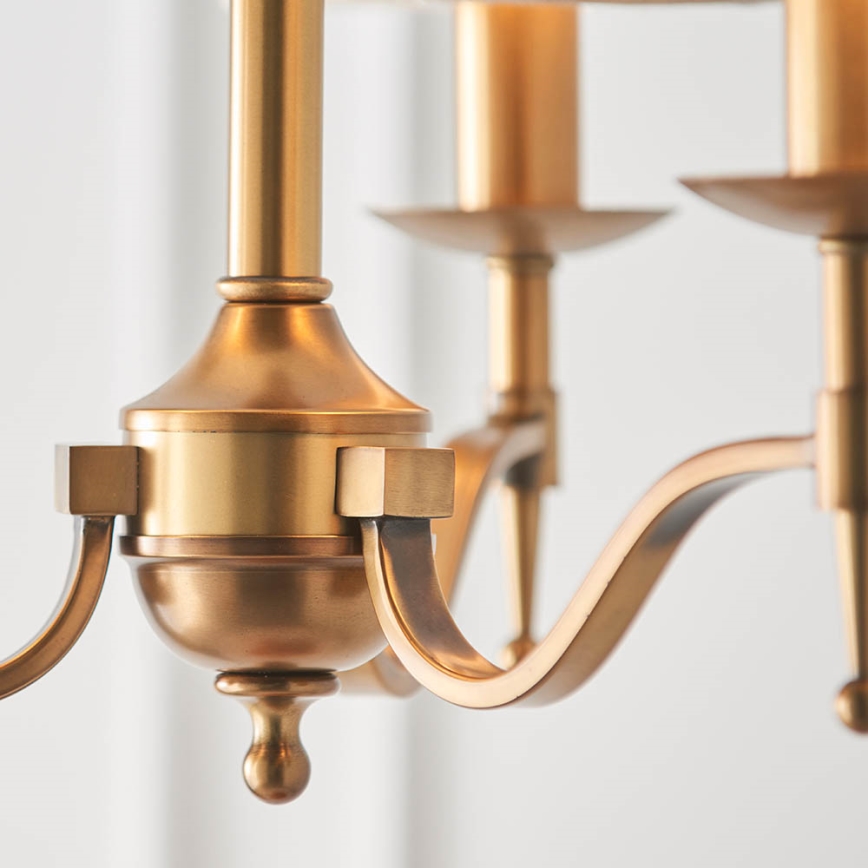 Endon 63628 - Lustre à chaîne STANFORD 3xE14/40W/230V laiton/beige