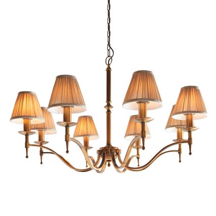 Endon 63629 - Lustre sur chaîne STANFORD 8xE14/40W/230V laiton/beige