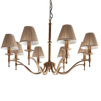 Endon 63629 - Lustre sur chaîne STANFORD 8xE14/40W/230V laiton/beige