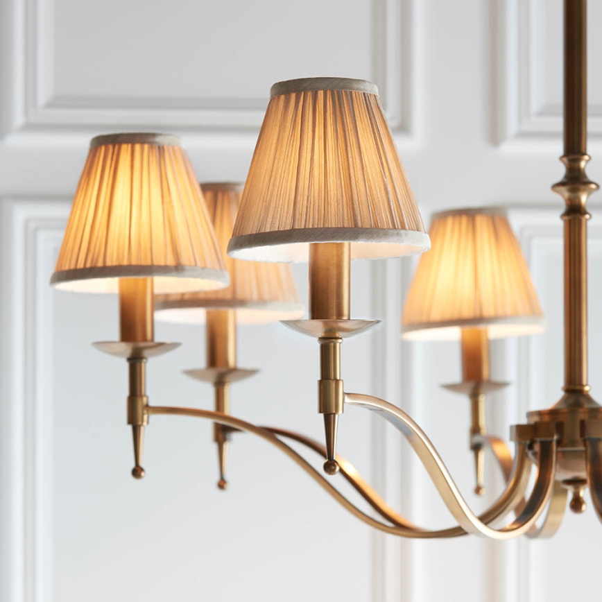 Endon 63629 - Lustre sur chaîne STANFORD 8xE14/40W/230V laiton/beige