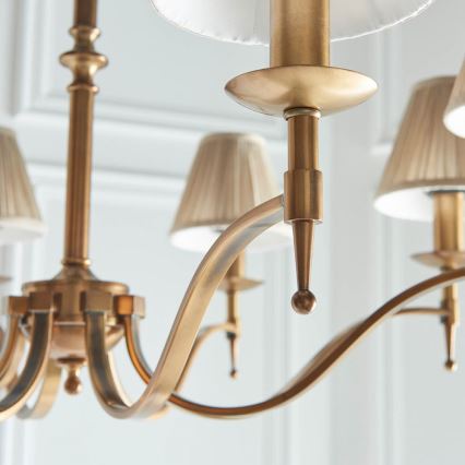 Endon 63629 - Lustre sur chaîne STANFORD 8xE14/40W/230V laiton/beige