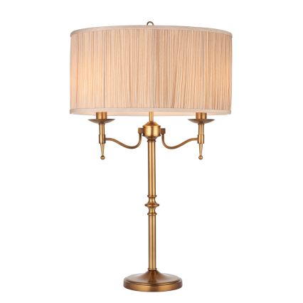 Endon 63648 - Lampe de table STANFORD 2xE14/40W/230V laiton/beige