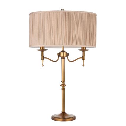 Endon 63648 - Lampe de table STANFORD 2xE14/40W/230V laiton/beige