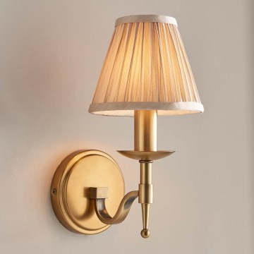 Endon 63653 - Applique murale STANFORD 1xE14/40W/230V, finition laiton/beige