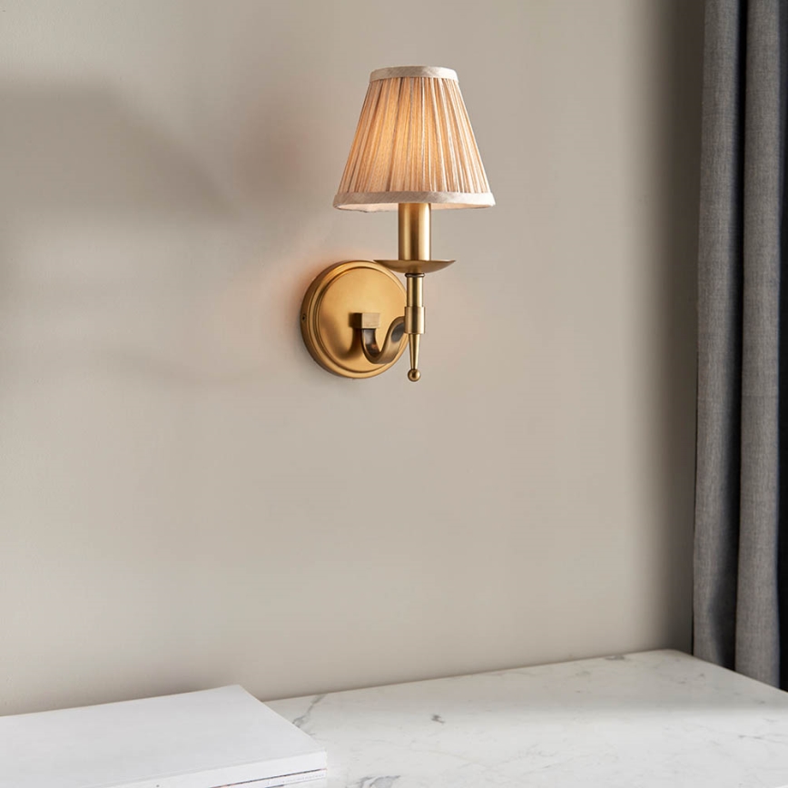 Endon 63653 - Applique murale STANFORD 1xE14/40W/230V, finition laiton/beige