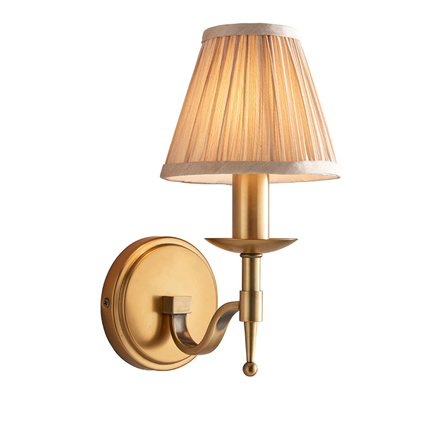 Endon 63653 - Applique murale STANFORD 1xE14/40W/230V, finition laiton/beige