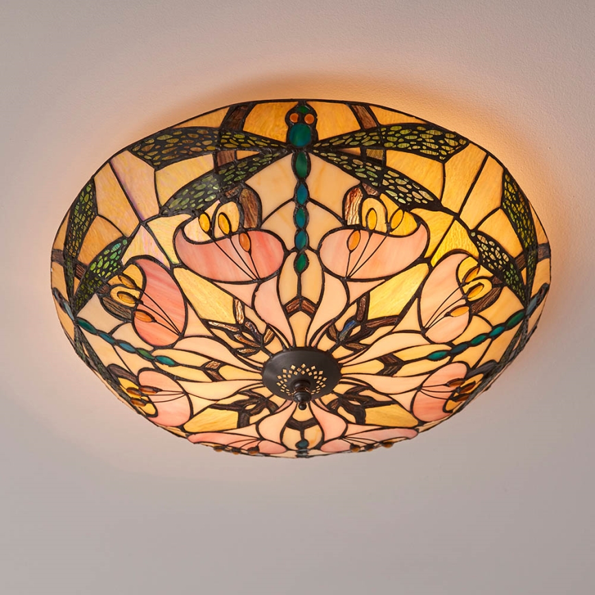 Endon 63922 - Plafonnier Tiffany ASHTON 2xE27/60W/230V diam. 45 cm