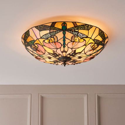 Endon 63922 - Plafonnier Tiffany ASHTON 2xE27/60W/230V diam. 45 cm