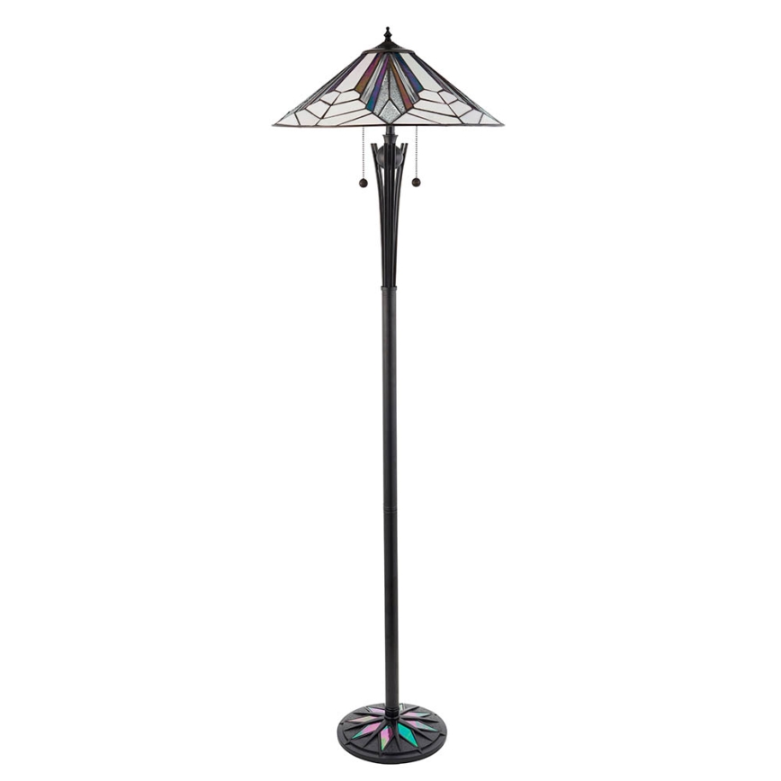 Endon 63934 - Lampadaire Tiffany ASTORIA 2xE27/60W/230V Ø 48 cm