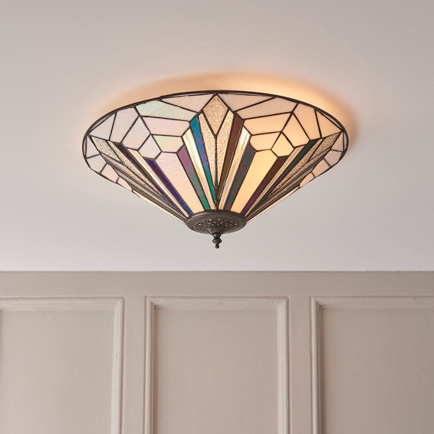 Endon 63935 - Plafonnier Tiffany ASTORIA 2xE27/60W/230V Ø 48 cm
