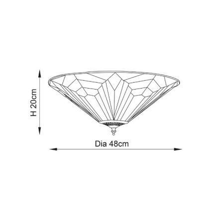 Endon 63935 - Plafonnier Tiffany ASTORIA 2xE27/60W/230V Ø 48 cm