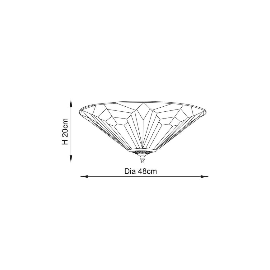 Endon 63935 - Plafonnier Tiffany ASTORIA 2xE27/60W/230V Ø 48 cm