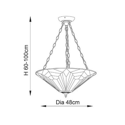 Endon 63936 - Suspension chaîne ASTORIA 3xE27/60W/230V d. 48 cm