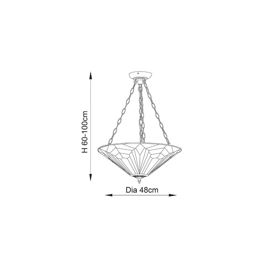 Endon 63936 - Suspension chaîne ASTORIA 3xE27/60W/230V d. 48 cm