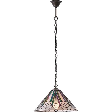 Endon 63937 - Suspension à chaîne Tiffany ASTORIA 1xE27/60W/230V Ø 40 cm