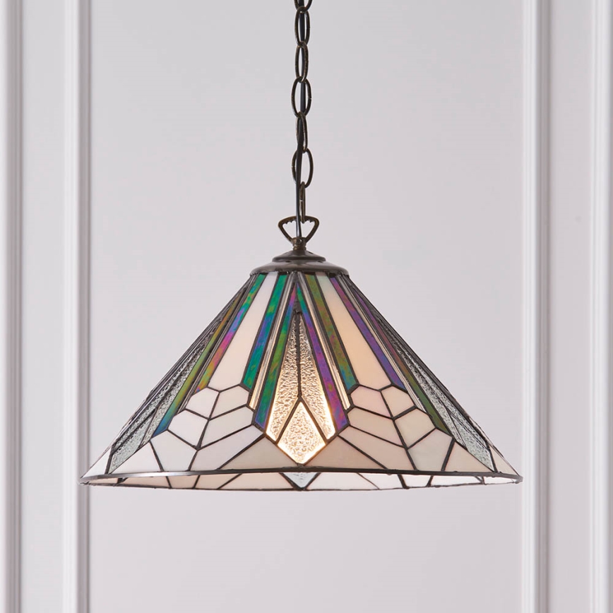 Endon 63937 - Suspension à chaîne Tiffany ASTORIA 1xE27/60W/230V Ø 40 cm