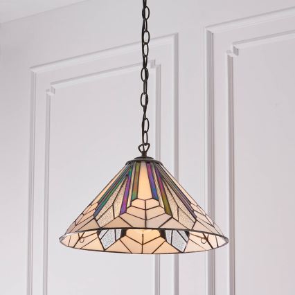 Endon 63937 - Suspension à chaîne Tiffany ASTORIA 1xE27/60W/230V Ø 40 cm
