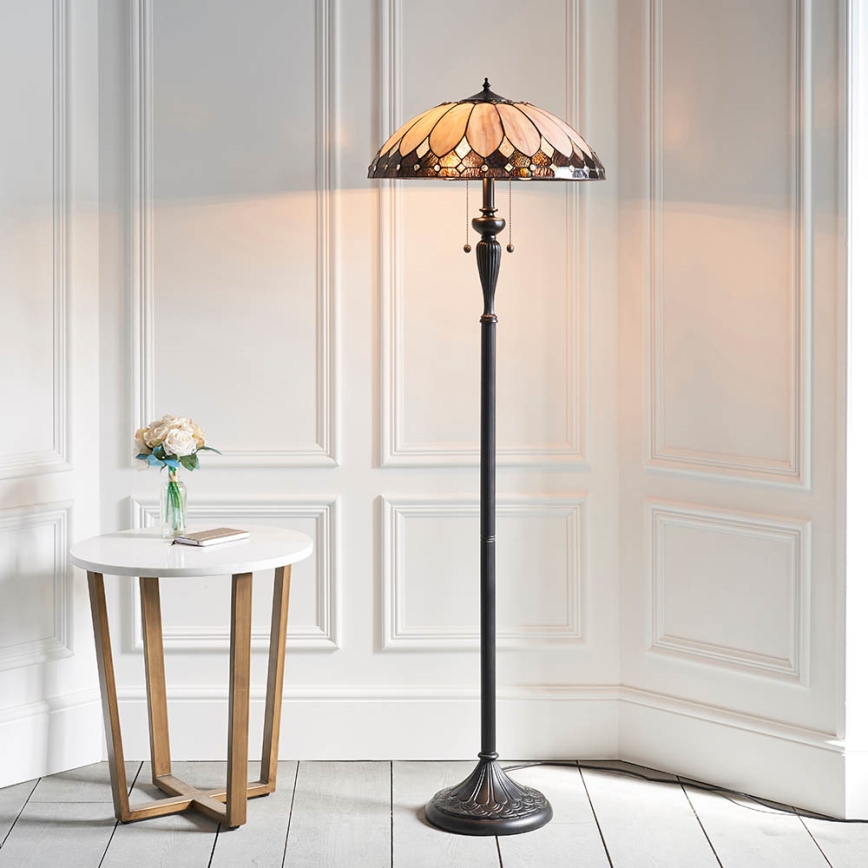 Endon 63972 - Lampadaire Tiffany BROOKLYN 2xE27/60W/230V Ø 50 cm