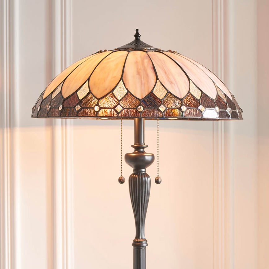Endon 63972 - Lampadaire Tiffany BROOKLYN 2xE27/60W/230V Ø 50 cm