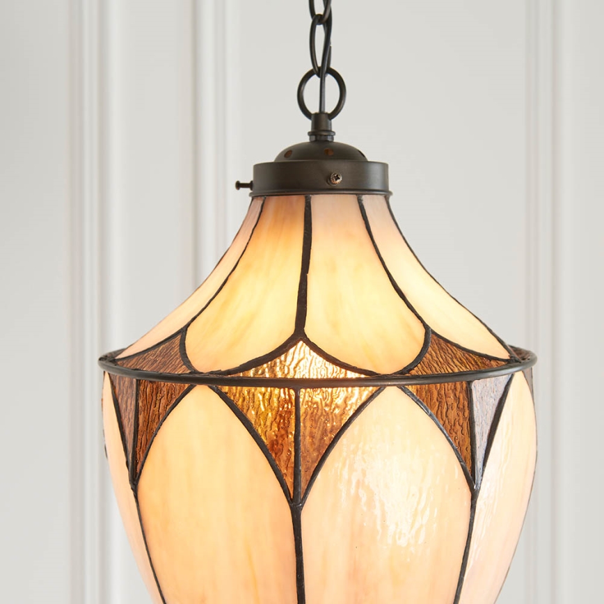 Endon 63974 - Suspension à chaîne BROOKLYN 1xE27/60W/230V marron