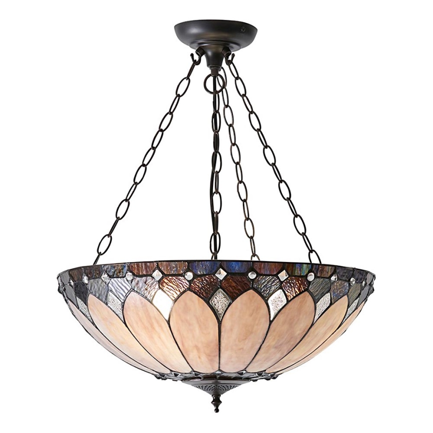 Endon 63976 - Lustre sur chaîne Tiffany BROOKLYN 3xE27/60W/230V Ø 50 cm