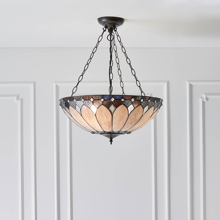 Endon 63976 - Lustre sur chaîne Tiffany BROOKLYN 3xE27/60W/230V Ø 50 cm