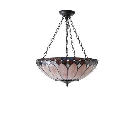 Endon 63976 - Lustre sur chaîne Tiffany BROOKLYN 3xE27/60W/230V Ø 50 cm