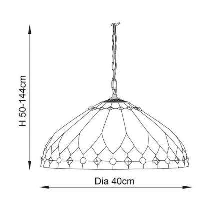 Endon 63977 - Suspension chaîne BROOKLYN 1xE27/60W/230V d. 40 cm