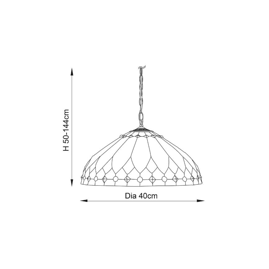 Endon 63977 - Suspension chaîne BROOKLYN 1xE27/60W/230V d. 40 cm